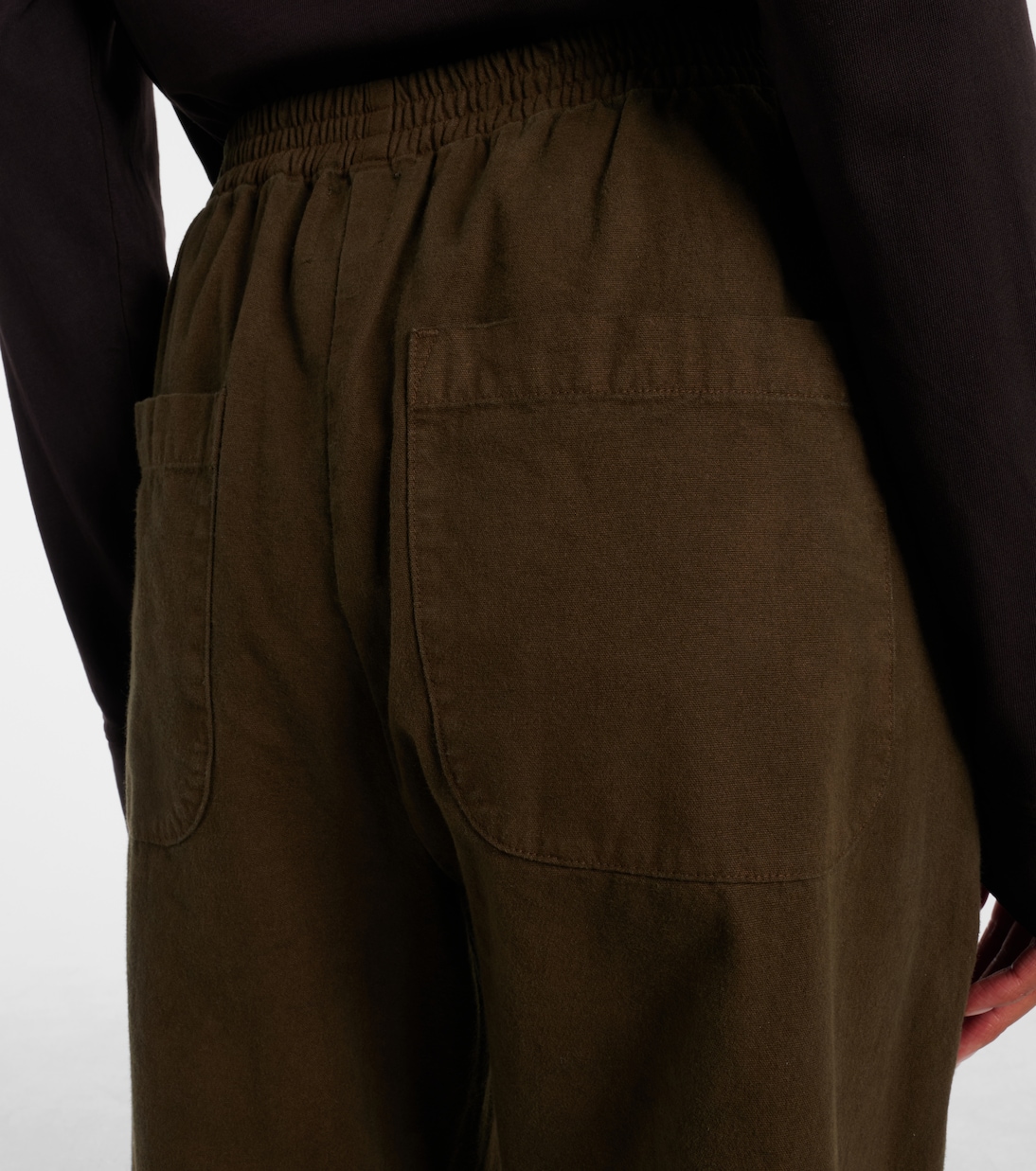 Chloe high-rise cotton canvas barrel-leg pants | Leset