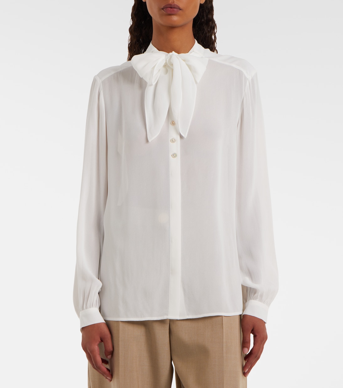 Schluppenbluse aus Georgette  | Tory Burch