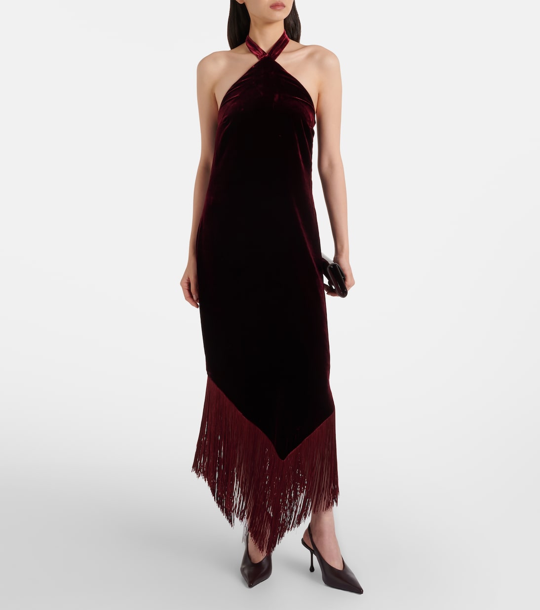 Nina fringed velvet maxi dress | Taller Marmo