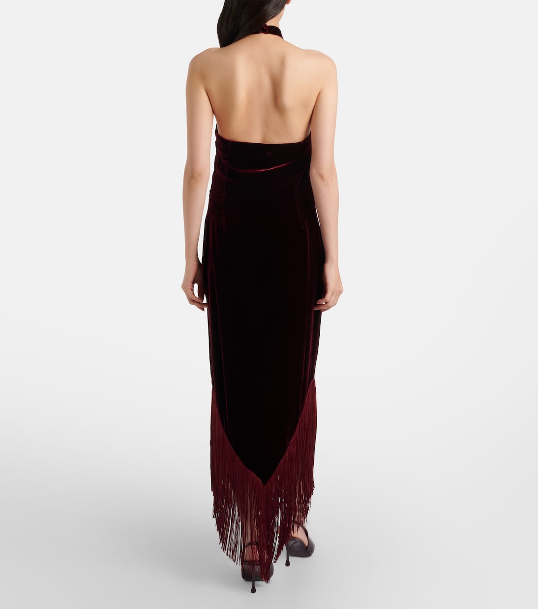 Nina fringed velvet maxi dress | Taller Marmo