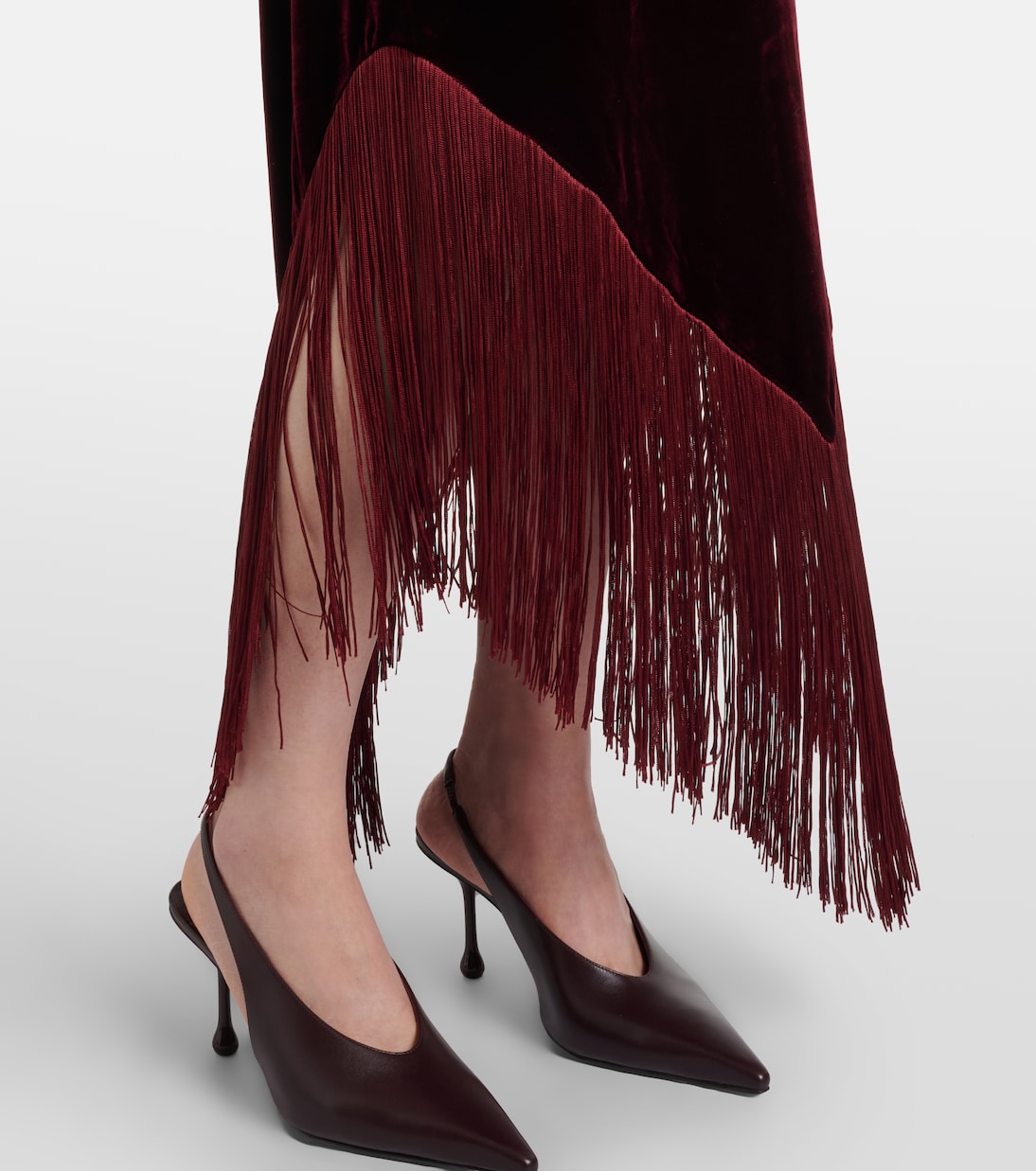 Nina fringed velvet maxi dress | Taller Marmo