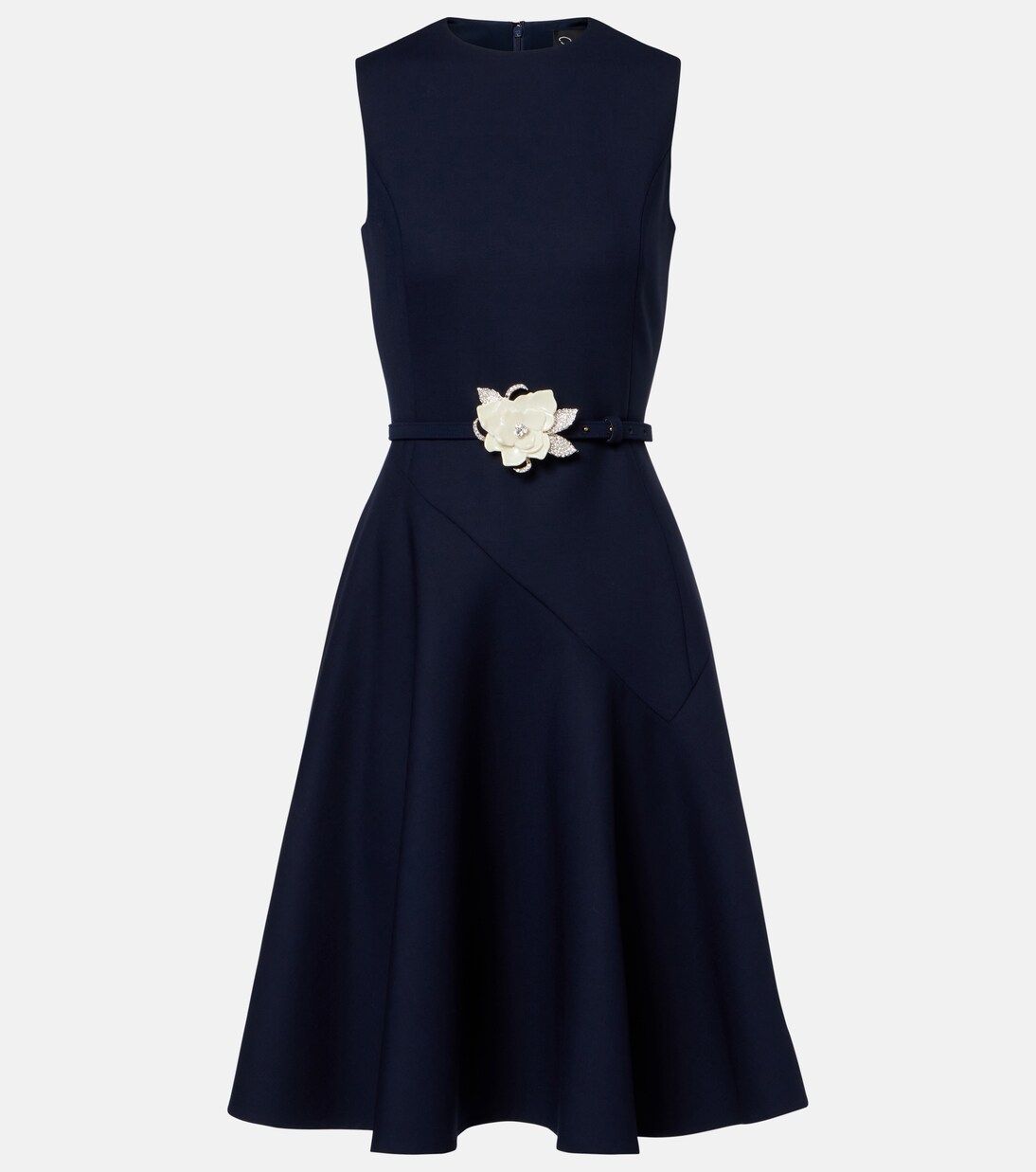 Belted wool-blend midi dress | Oscar de la Renta