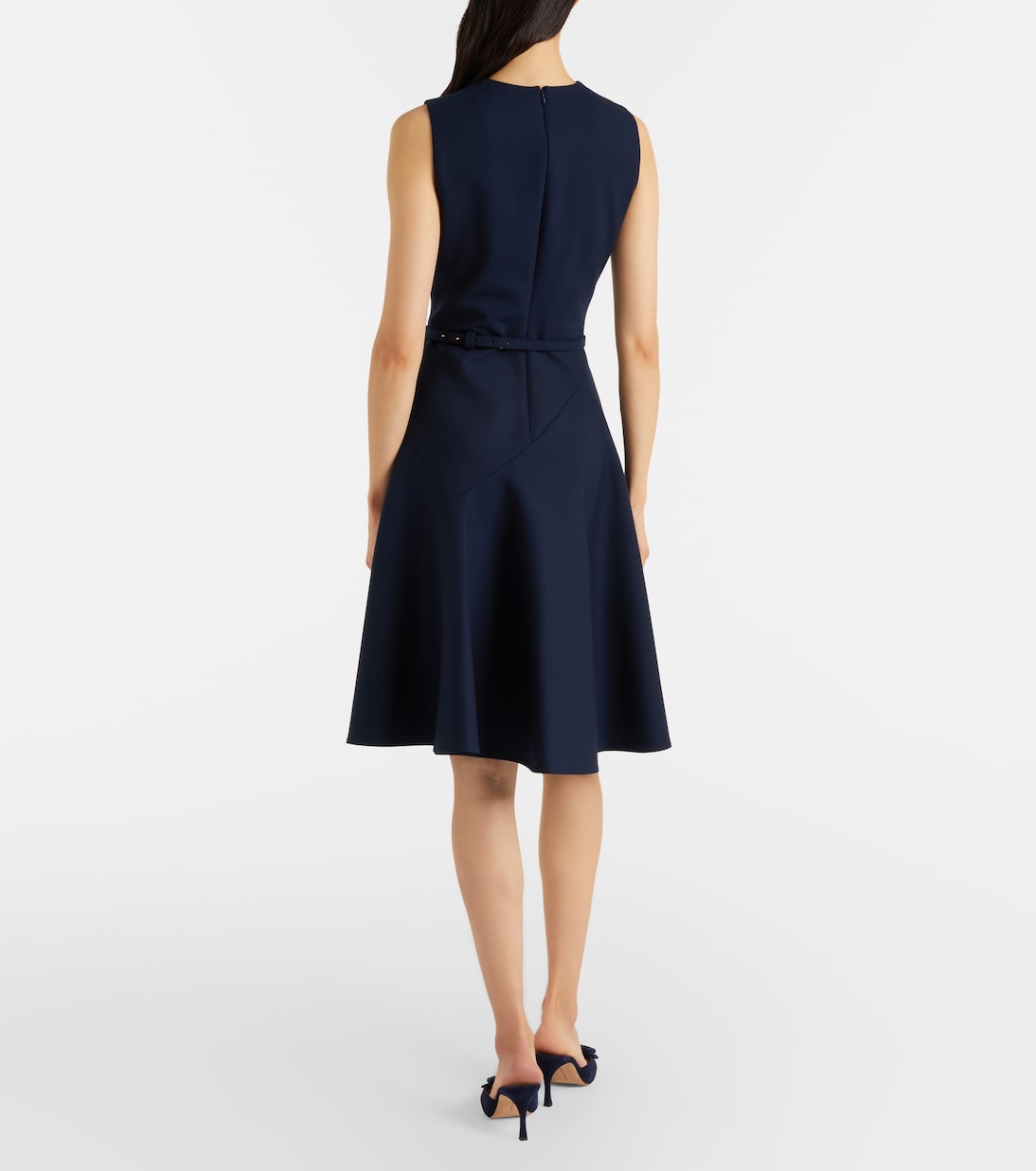 Belted wool-blend midi dress | Oscar de la Renta