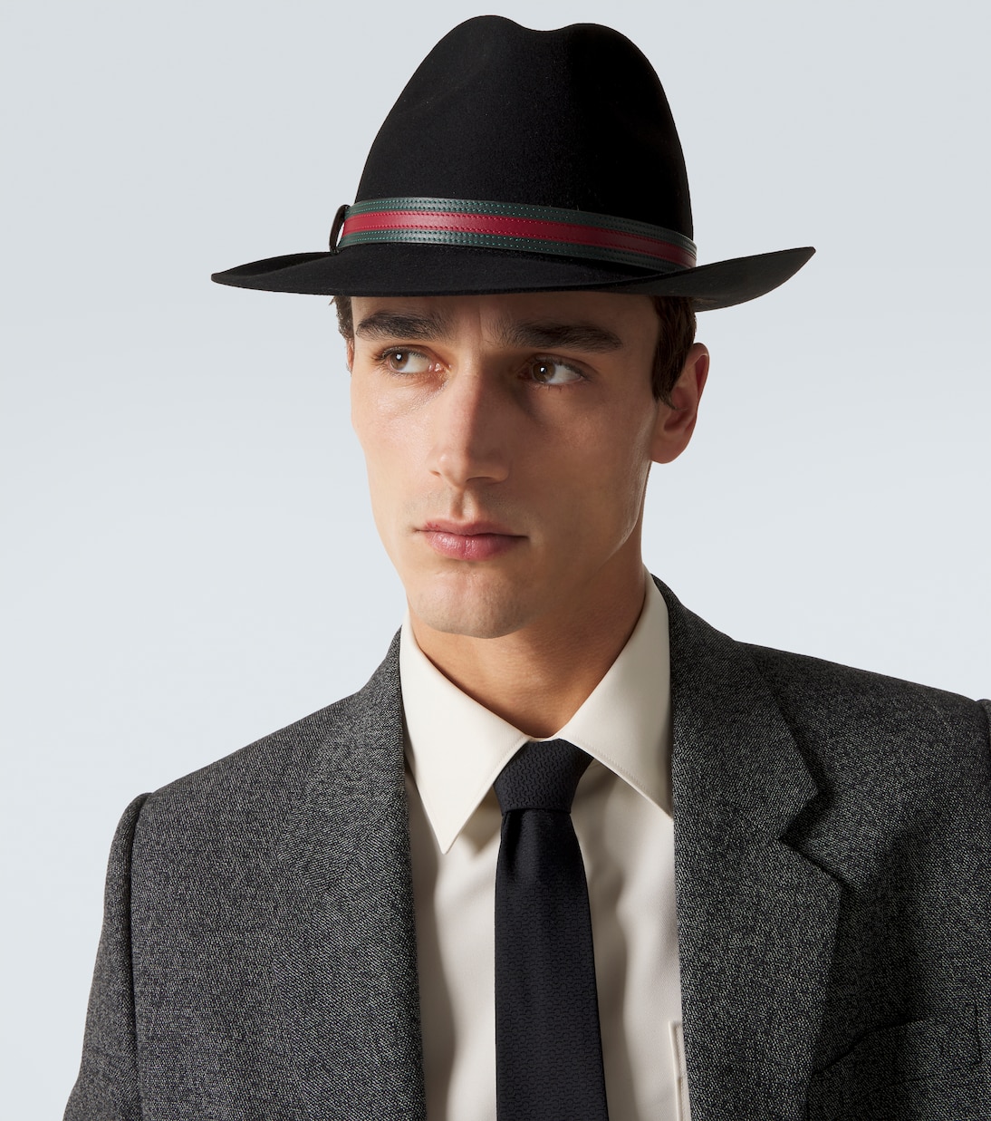 Chapeau panama Web Stripe en laine | Gucci