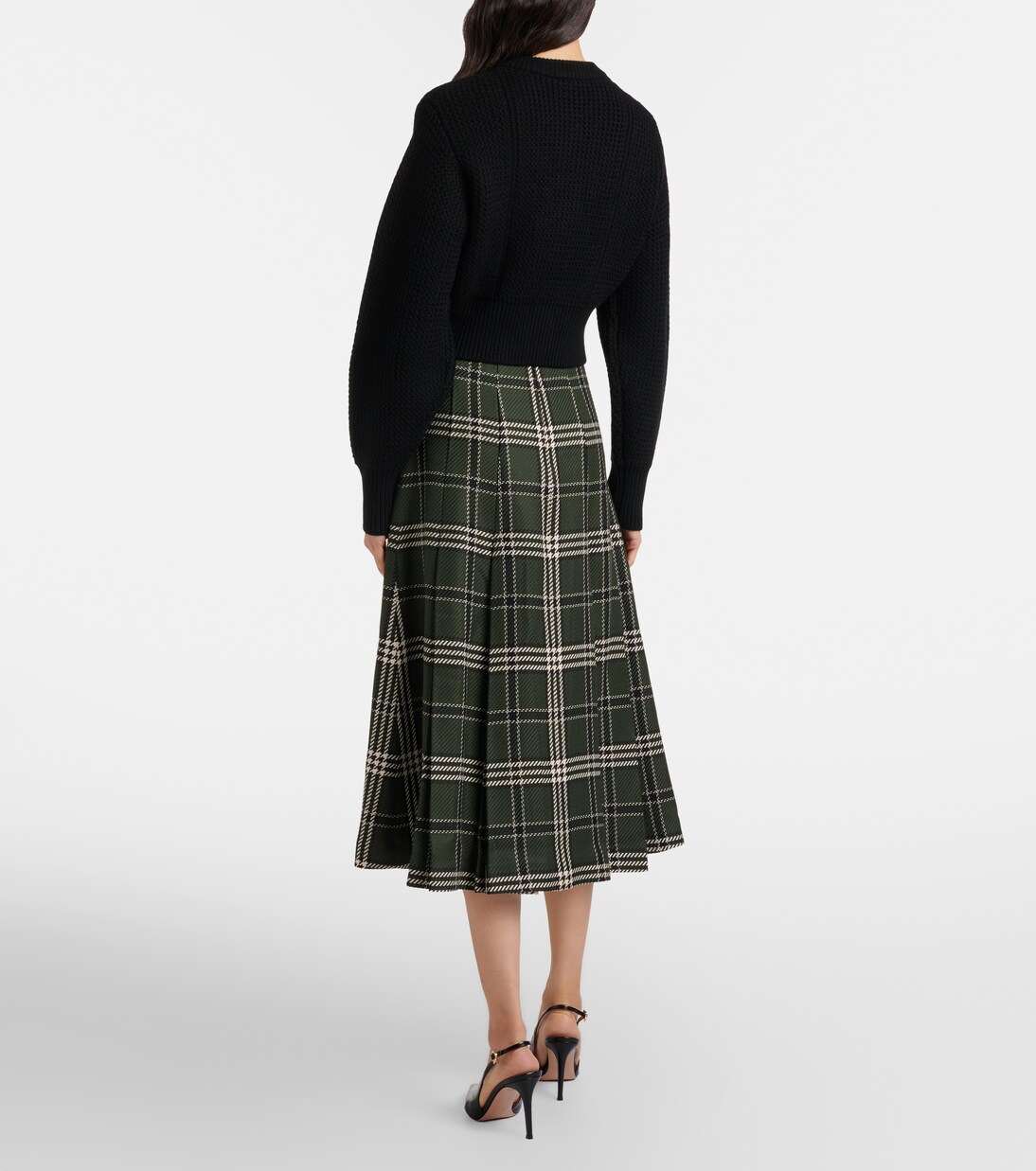 Kensie checked wool-blend midi skirt | Emilia Wickstead