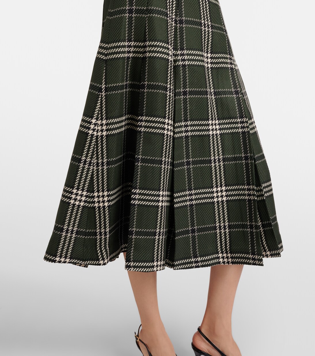 Kensie checked wool-blend midi skirt | Emilia Wickstead