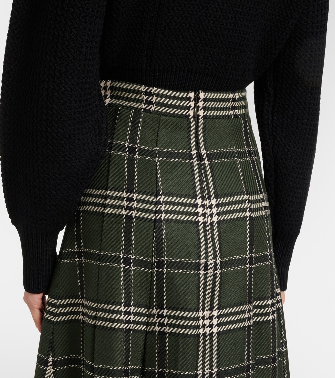 Kensie checked wool-blend midi skirt | Emilia Wickstead
