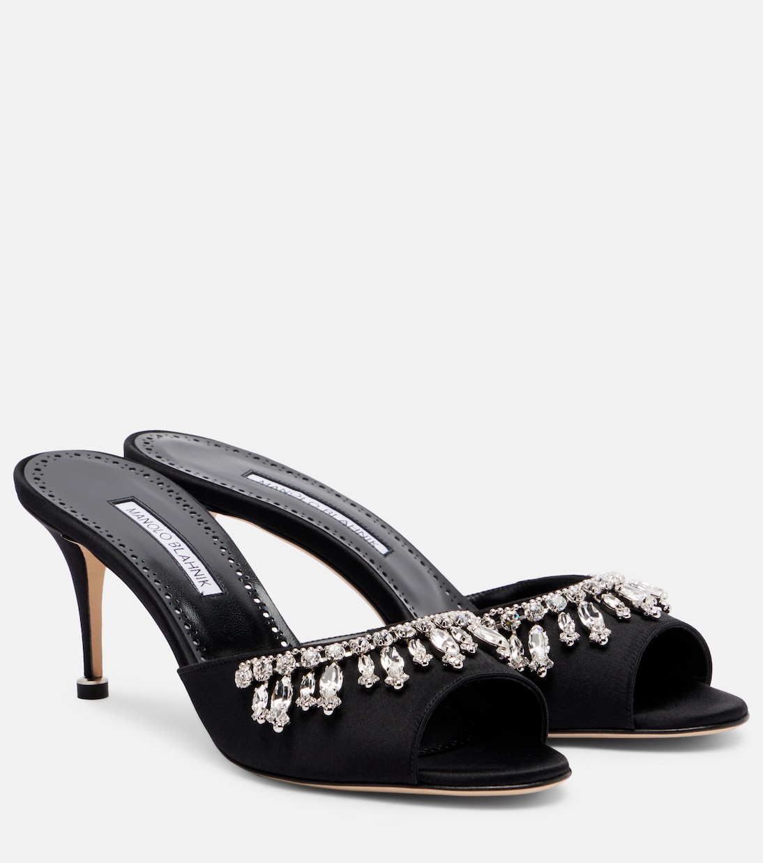 Tulimu 70 embellished satin mules | Manolo Blahnik