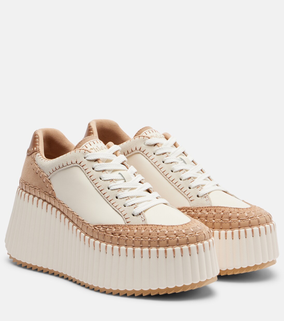 Nama leather platform sneakers | Chloé
