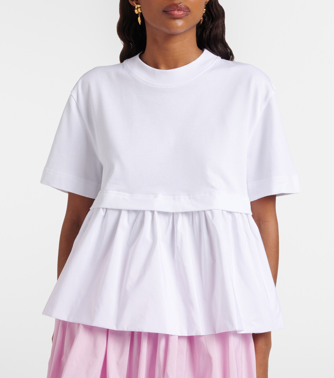 Cotton jersey and faille T-shirt | Patou