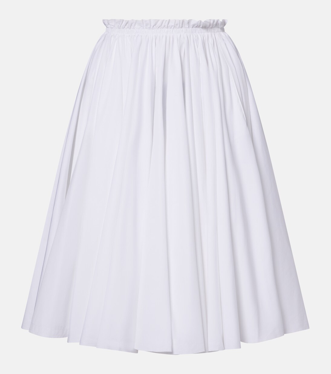 Corolla gathered cotton midi skirt | Ami Paris