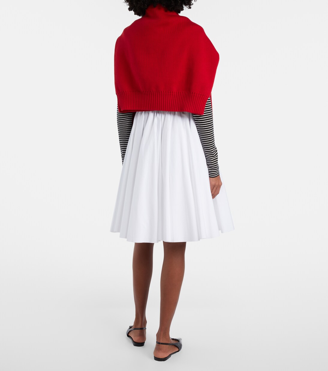 Corolla gathered cotton midi skirt | Ami Paris