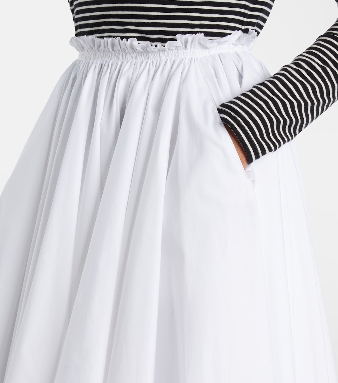 Corolla gathered cotton midi skirt | Ami Paris