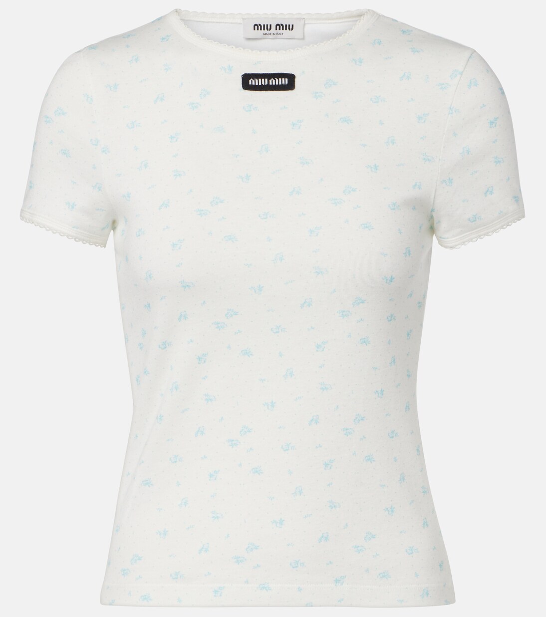 Floral cotton jersey T-shirt | Miu Miu