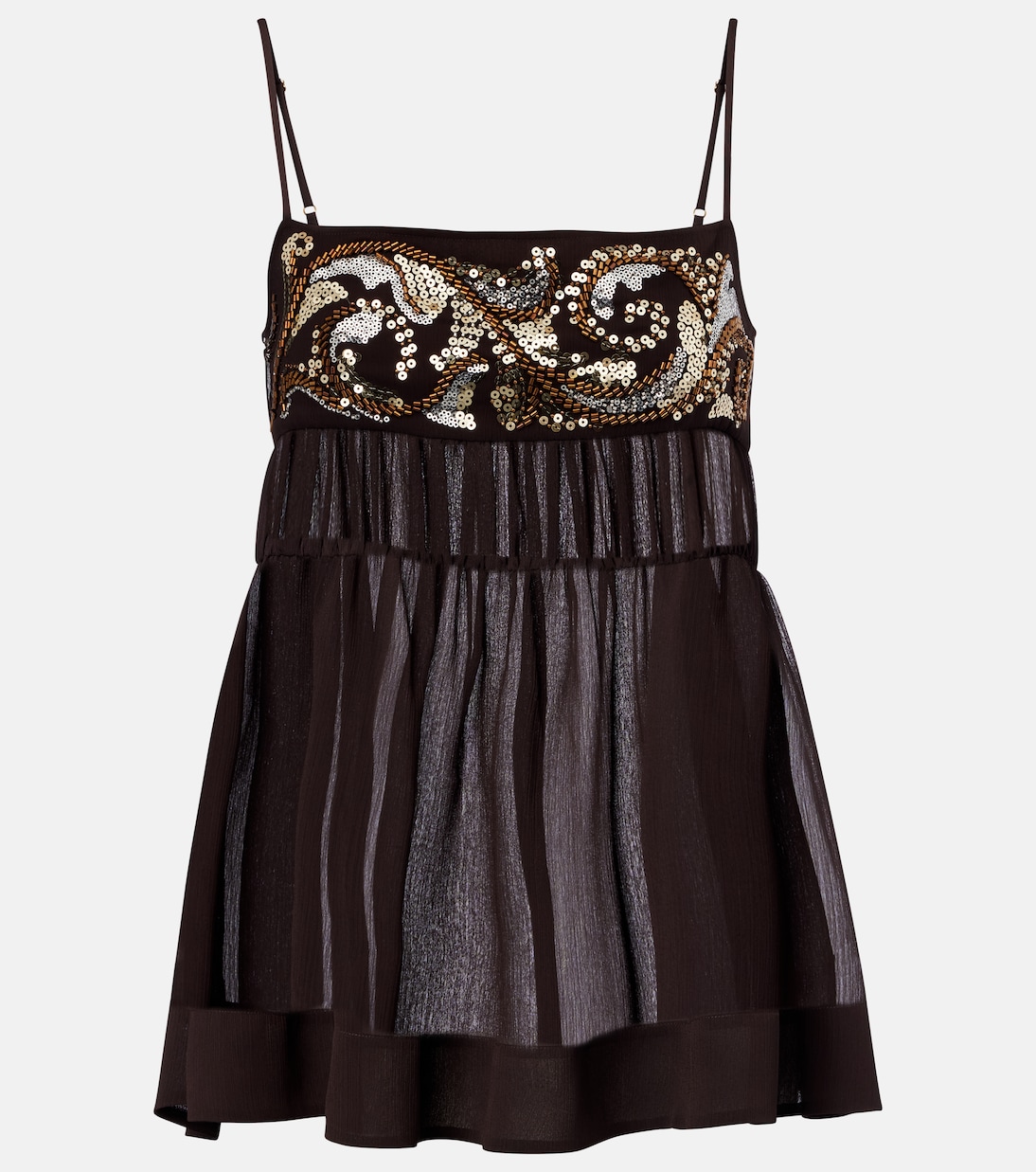 Sequined chiffon top | Xu Zhi