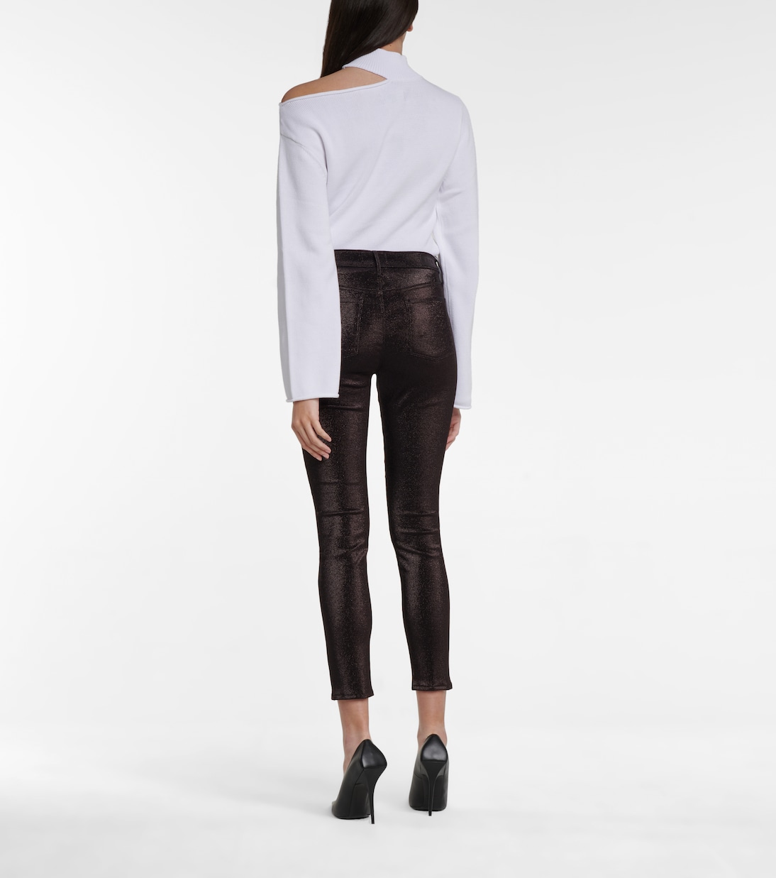 Madrid metallic mid-rise skinny jeans | Rta