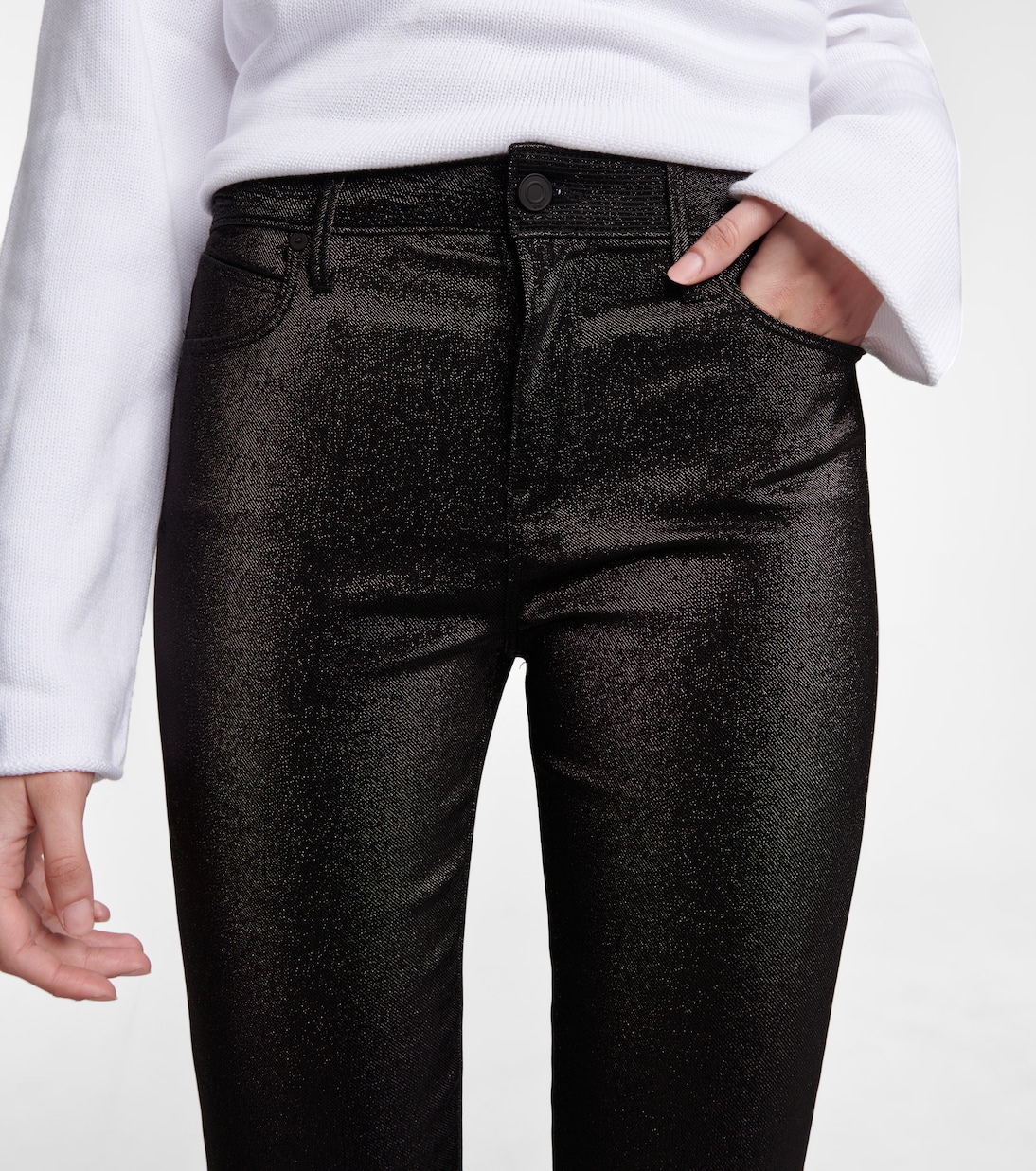 Madrid metallic mid-rise skinny jeans | Rta