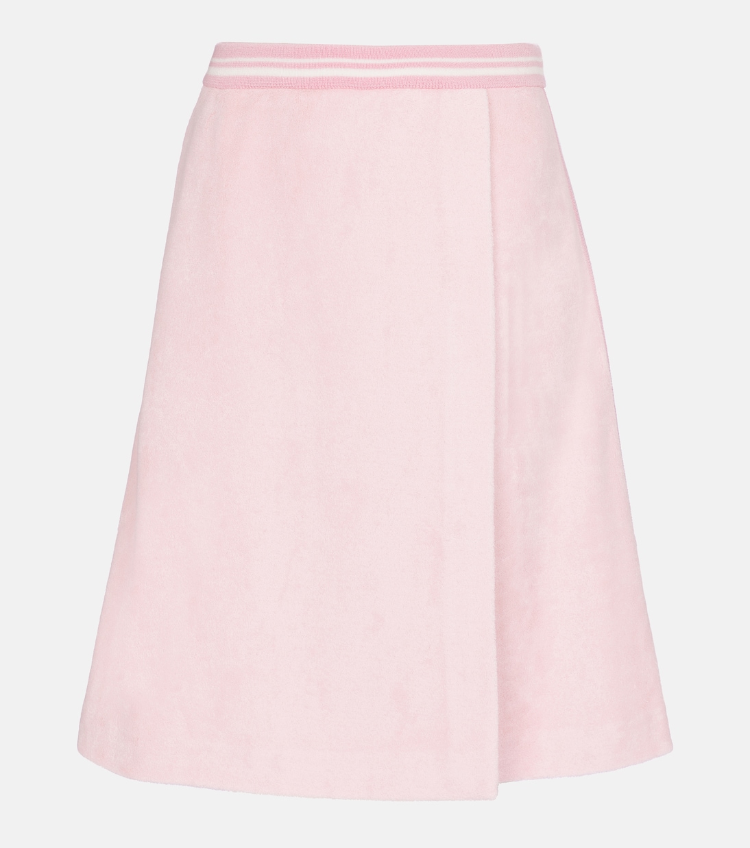 Jupe à taille haute en coton mélangé | Miu Miu