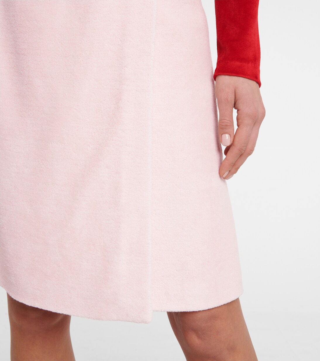 Jupe à taille haute en coton mélangé | Miu Miu