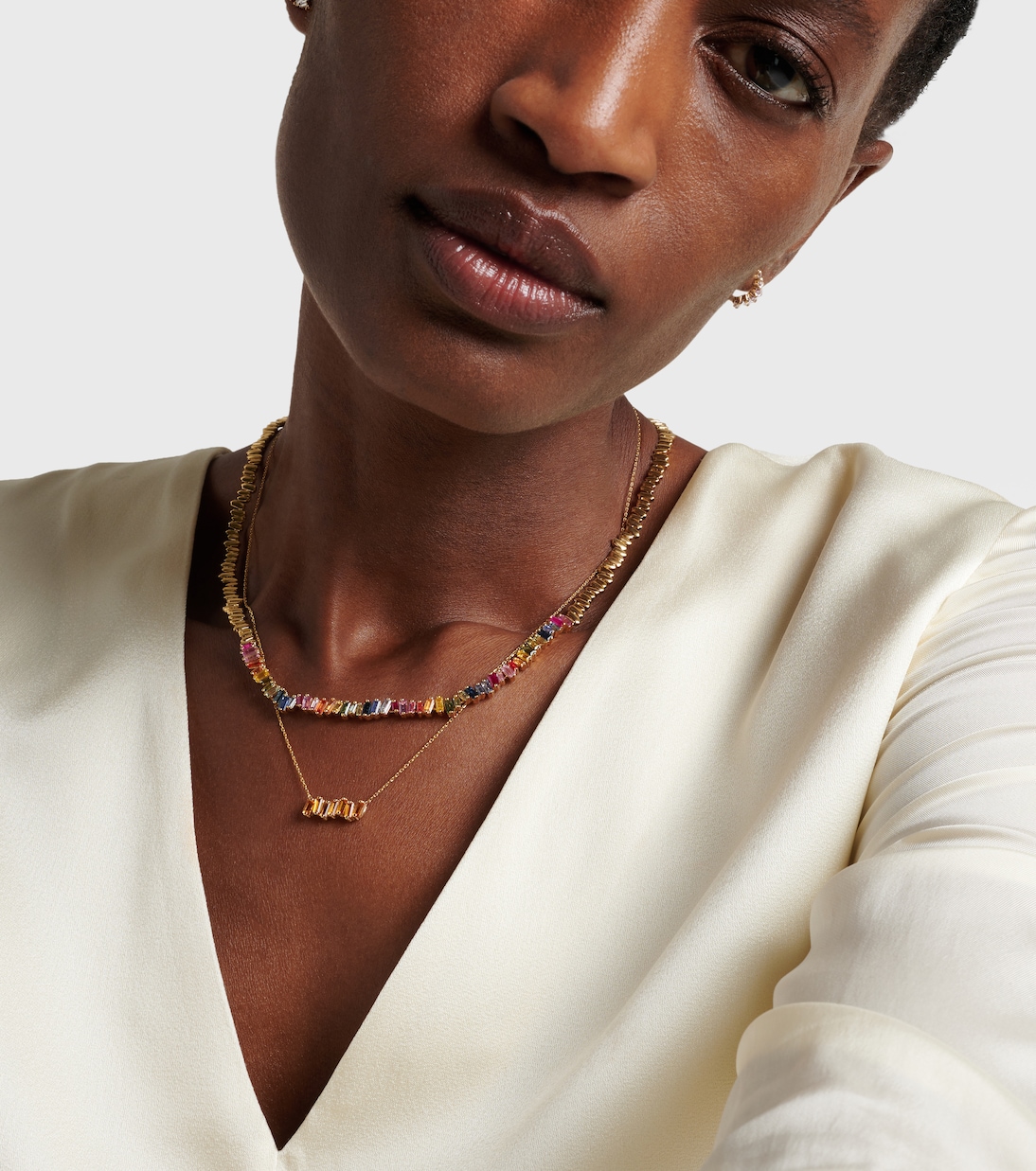 Collana in oro giallo 14kt con citrini di Suzanne Kalan, design giovane e chic