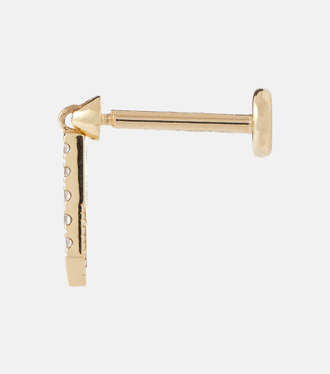 Boucle d'oreille unique Eternity Bar Threaded  en or 18 ct avec diamants | Maria Tash