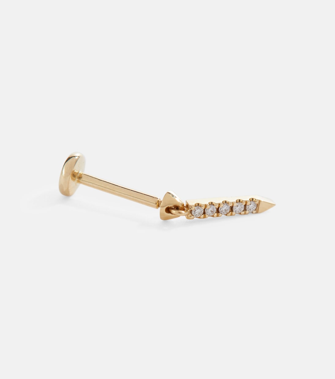 Boucle d'oreille unique Eternity Bar Threaded  en or 18 ct avec diamants | Maria Tash