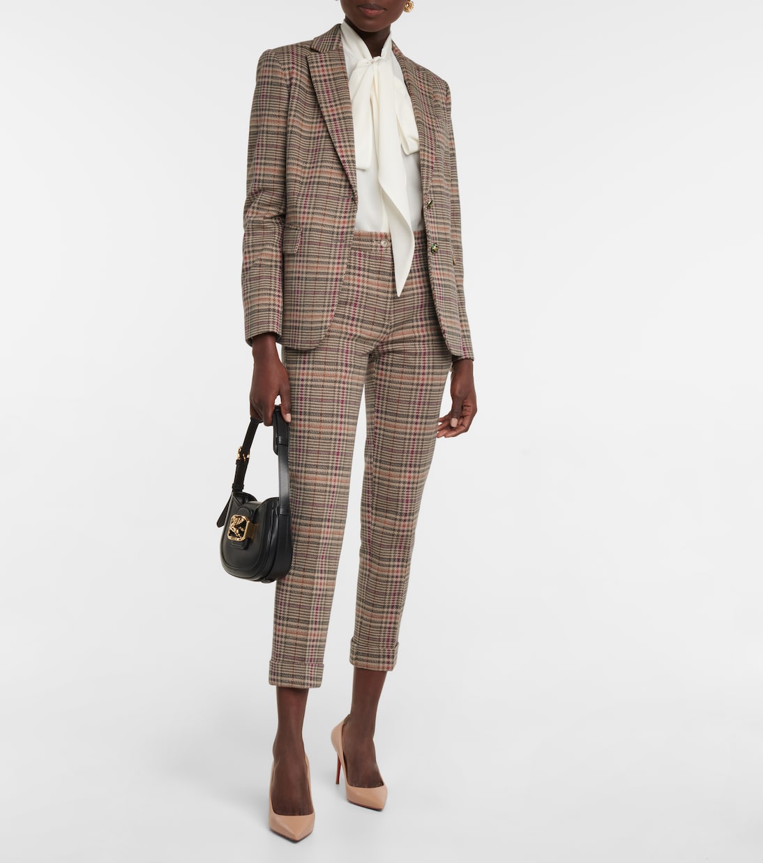 Checked cotton and wool slim pants | Etro