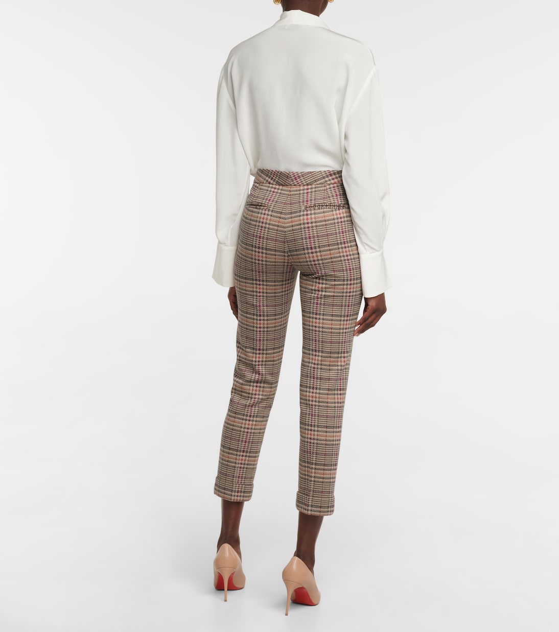 Checked cotton and wool slim pants | Etro