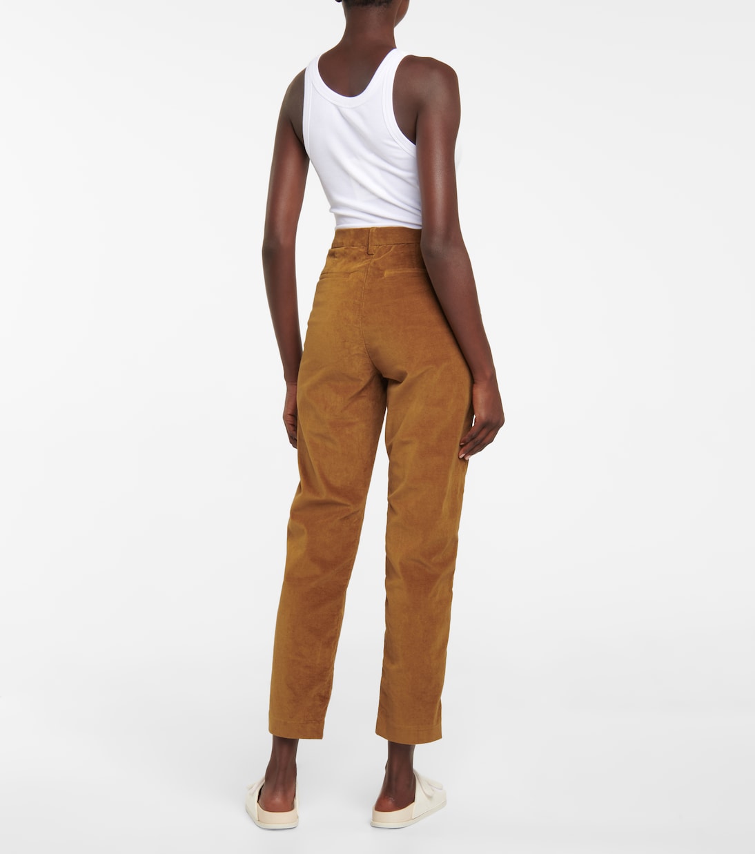 High-rise cotton-blend velvet pants | 7 For All Mankind