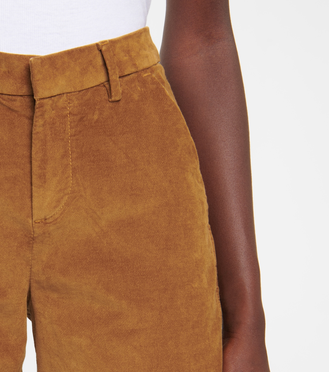 High-rise cotton-blend velvet pants | 7 For All Mankind