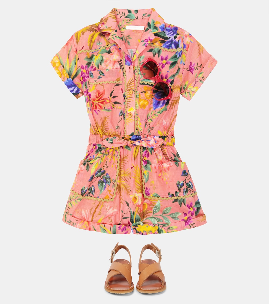 Tropicana floral cotton playsuit | Zimmermann Kids