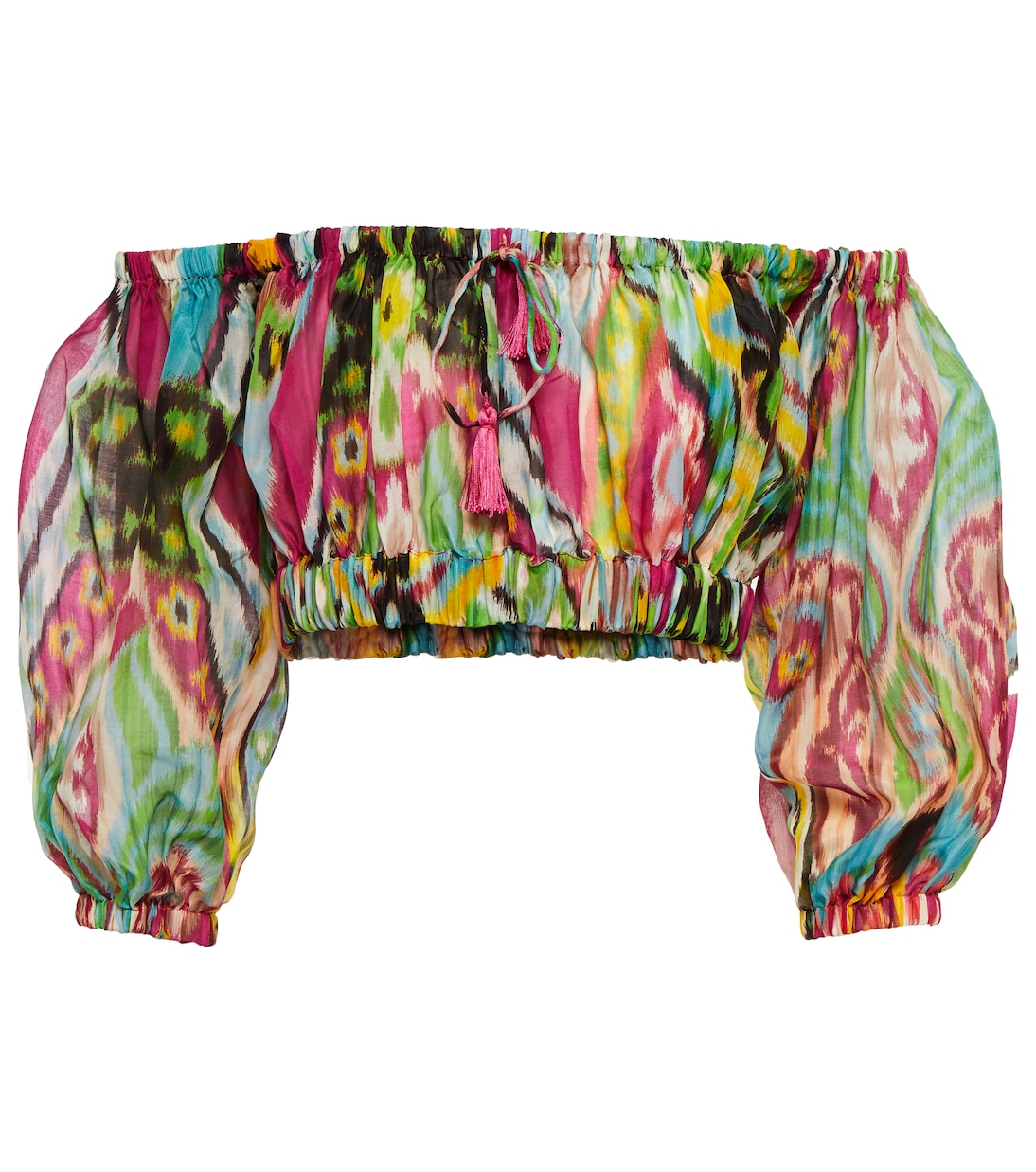 Top à encolure bardot imprimé en coton et soie | Etro