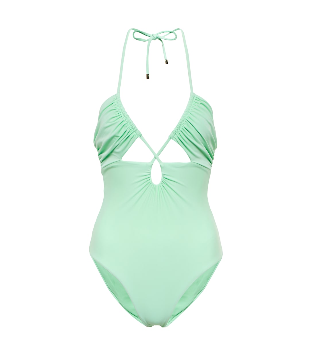 Cutout halterneck swimsuit | Self-Portrait