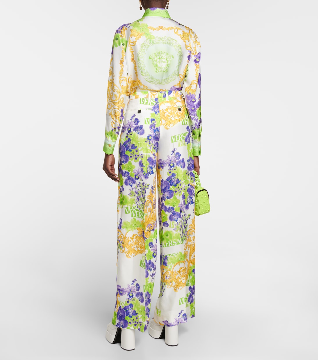 Pantalon ample à fleurs | Versace