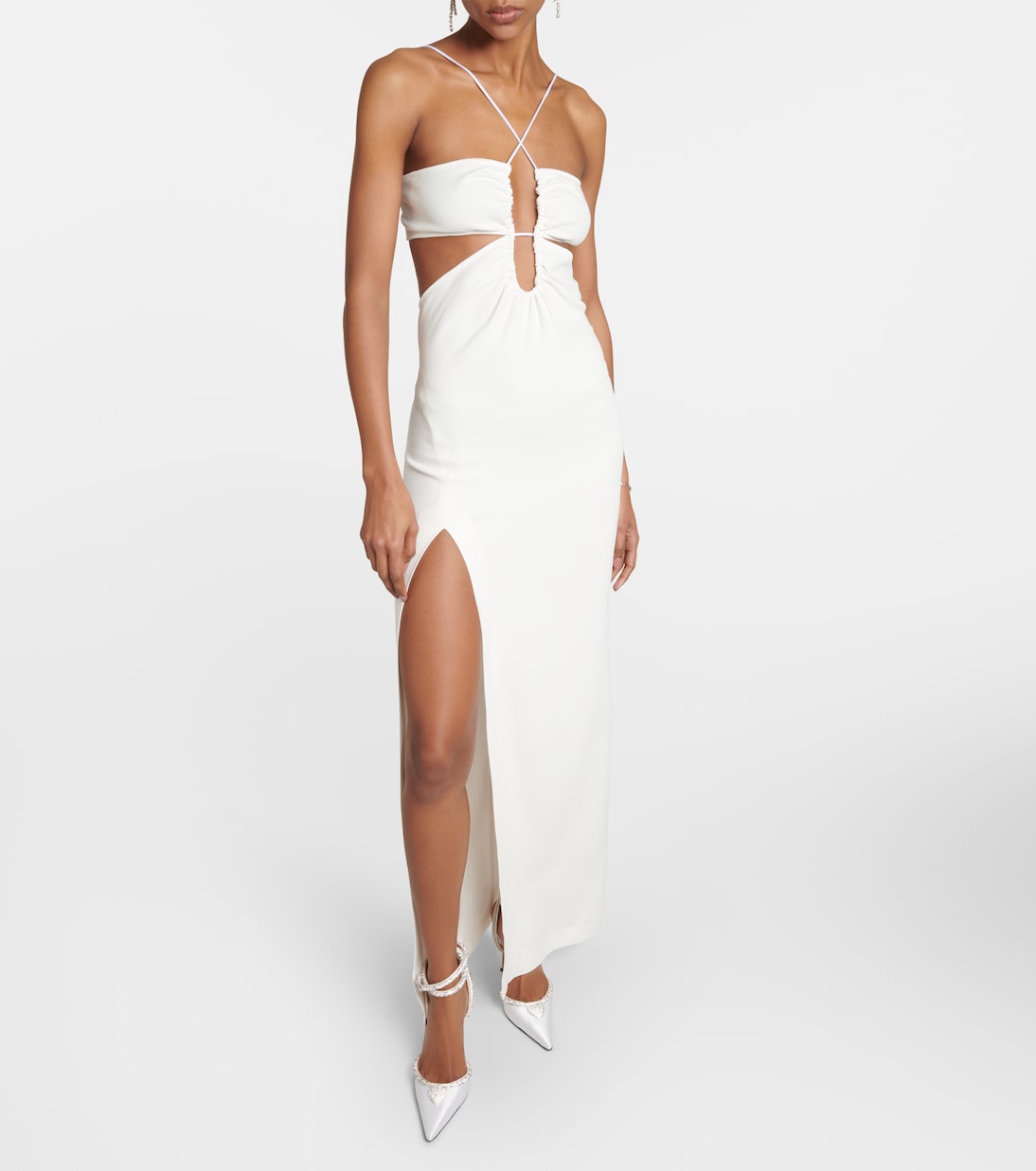 Bridal cutout crêpe gown | Nensi Dojaka