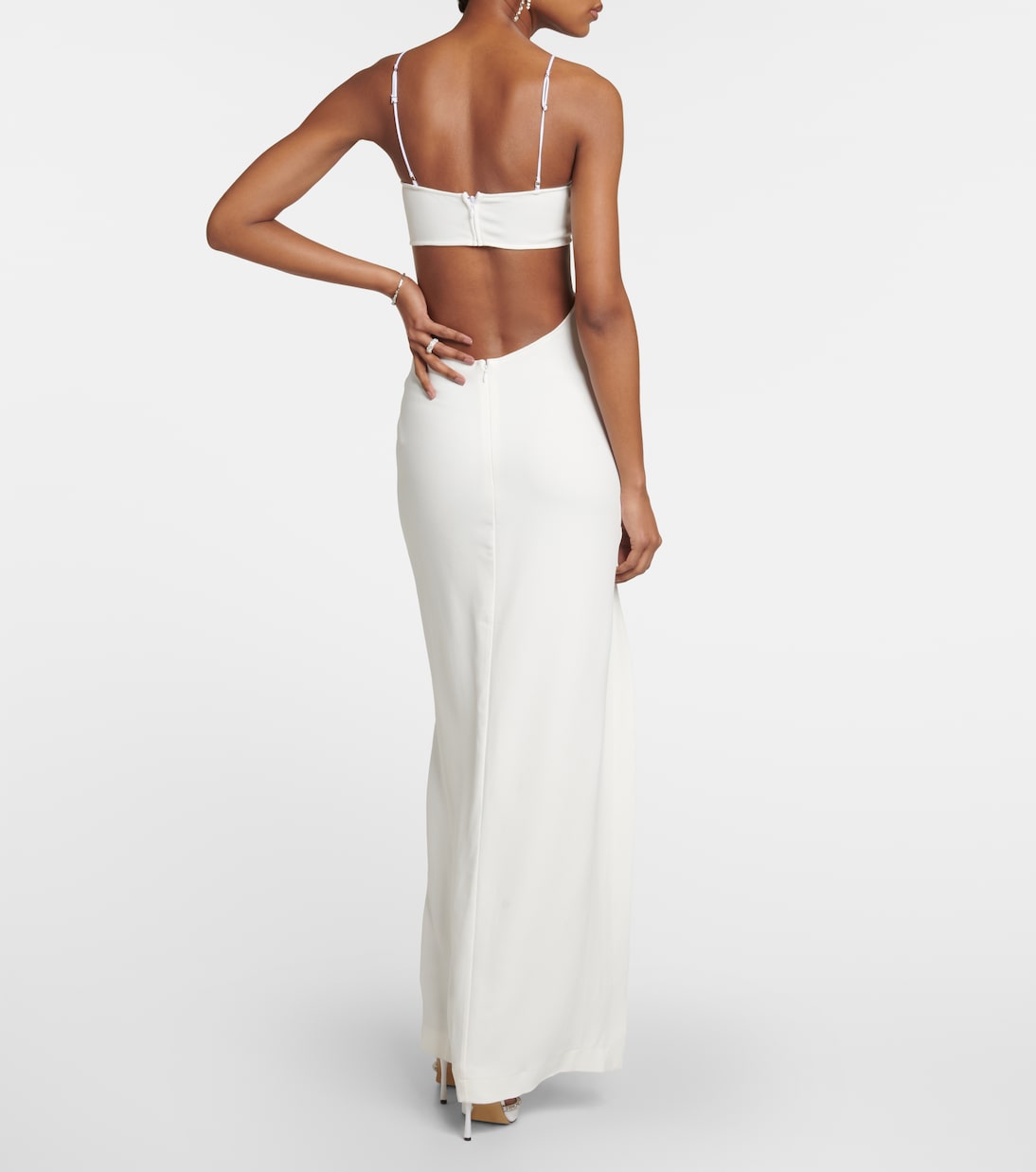 Bridal cutout crêpe gown | Nensi Dojaka
