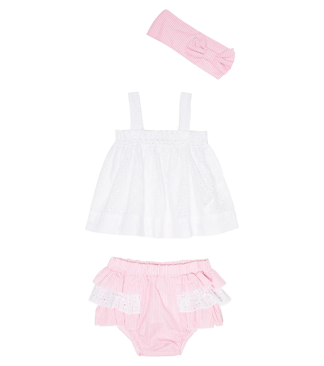 Bébé – Ensemble bandeau, top et culotte bloomer | Monnalisa