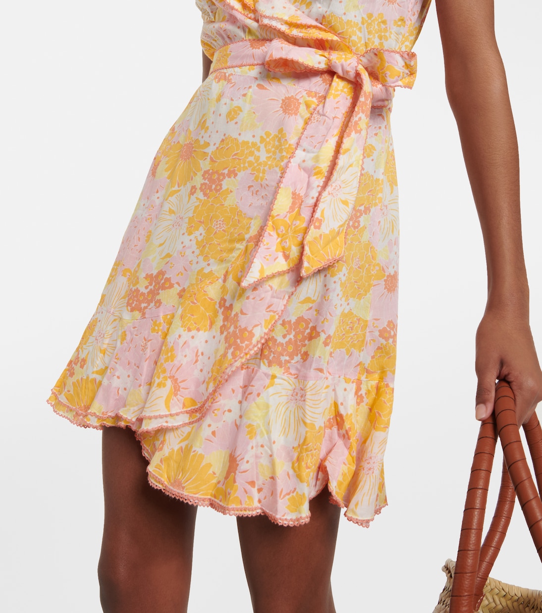 Aude floral wrap minidress | Poupette St Barth
