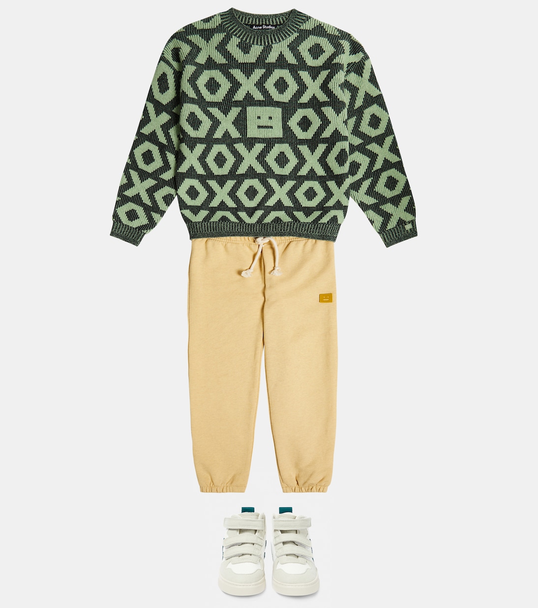 Pullover in lana e cotone con logo | Acne Studios Kids
