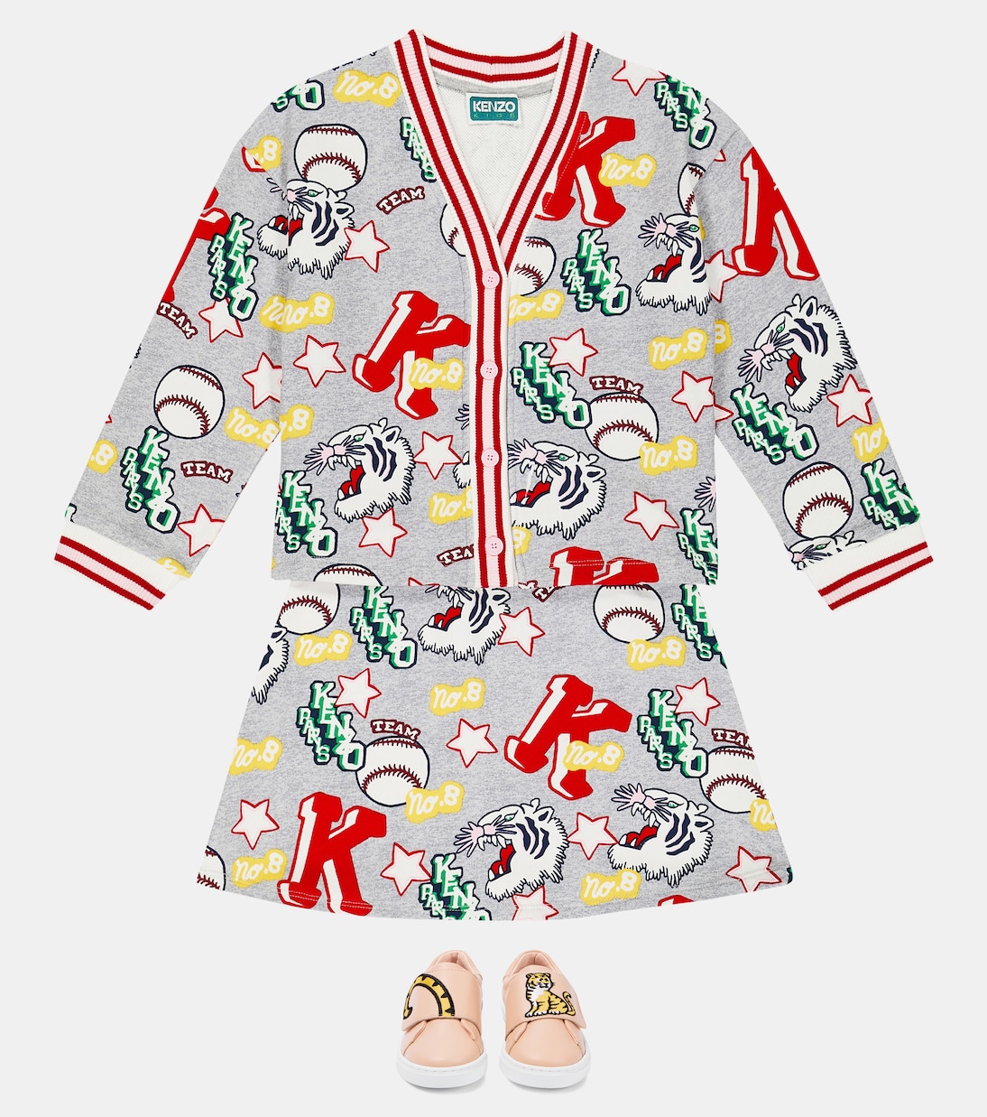 Gonna in cotone con stampa | Kenzo Kids