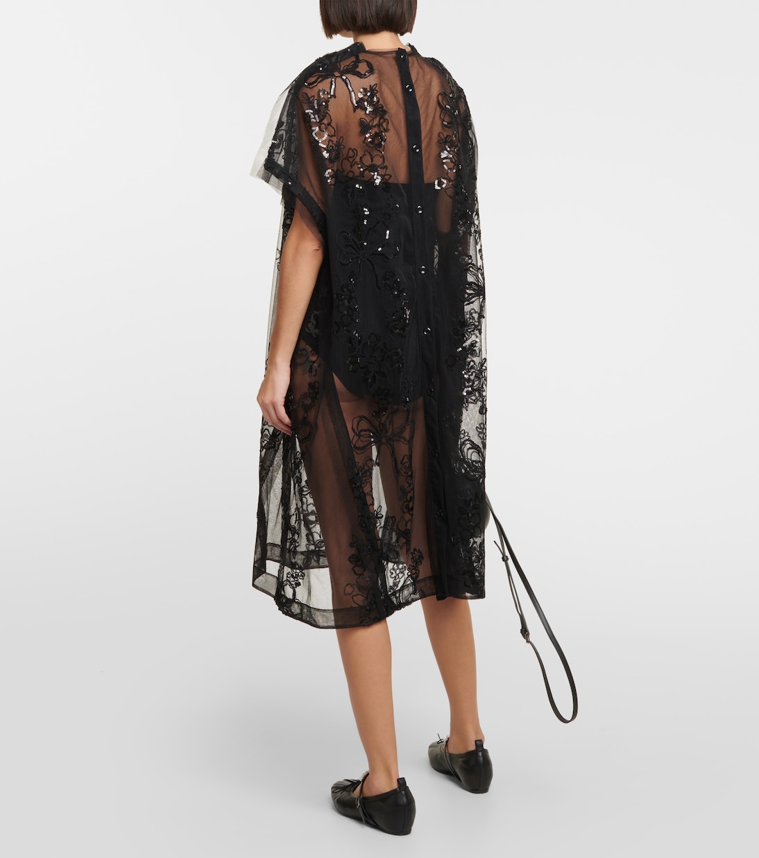 Robe midi en tulle à ornements | Simone Rocha