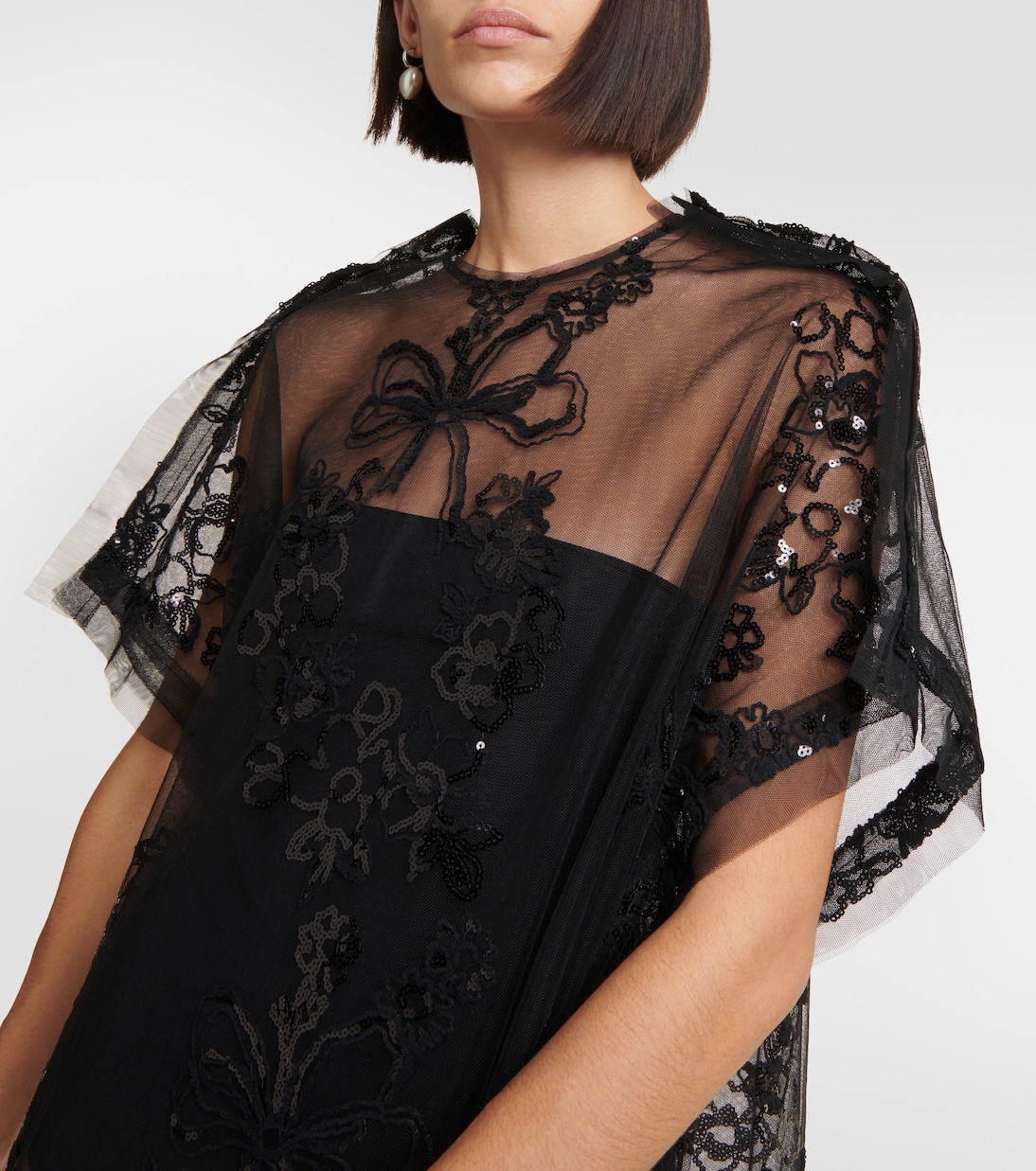 Robe midi en tulle à ornements | Simone Rocha