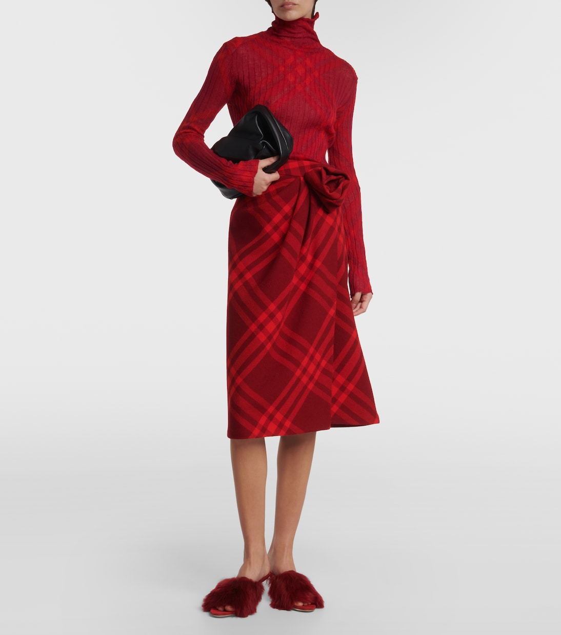 Burberry Check wool midi skirt | Burberry