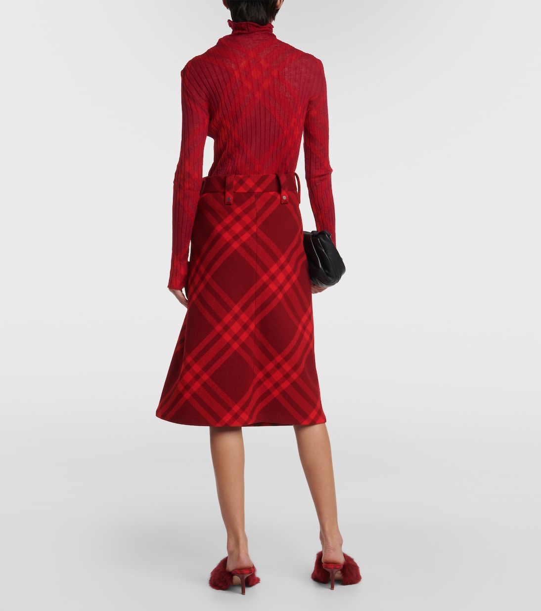 Burberry Check wool midi skirt | Burberry