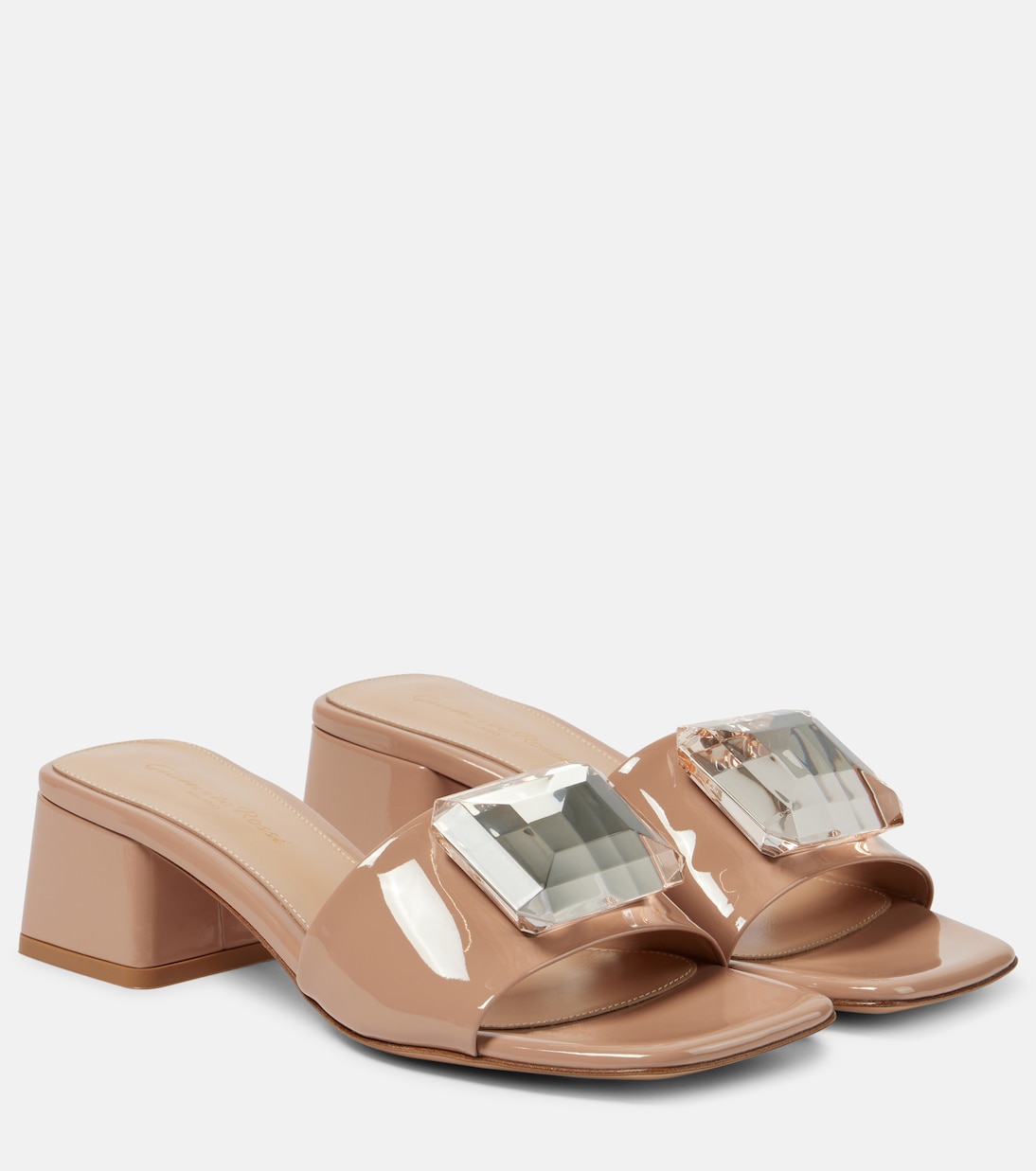 Verzierte Pantoletten Jaipur 55 aus Lackleder | Gianvito Rossi