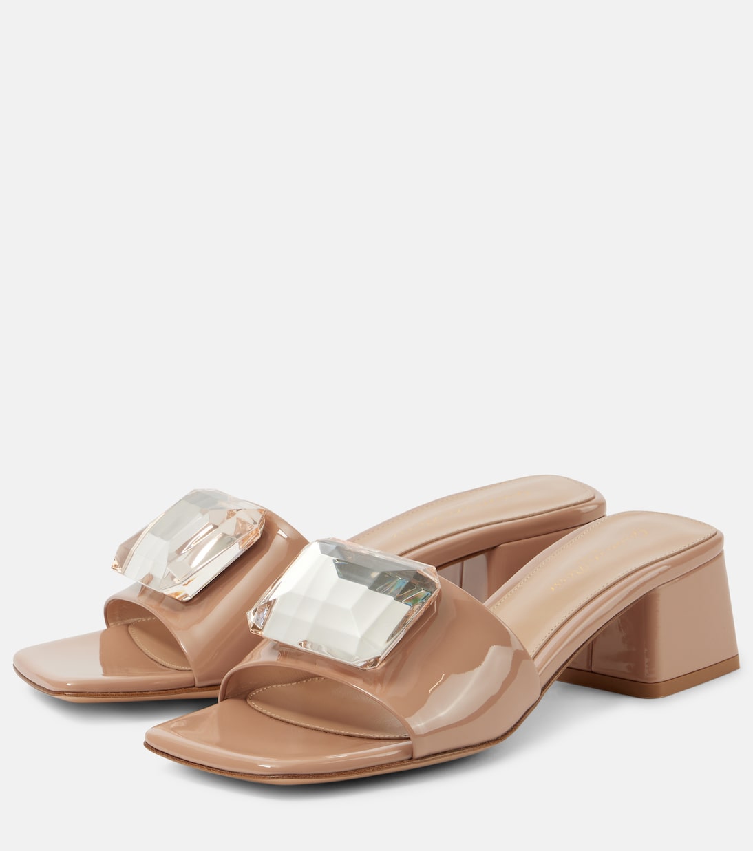 Verzierte Pantoletten Jaipur 55 aus Lackleder | Gianvito Rossi