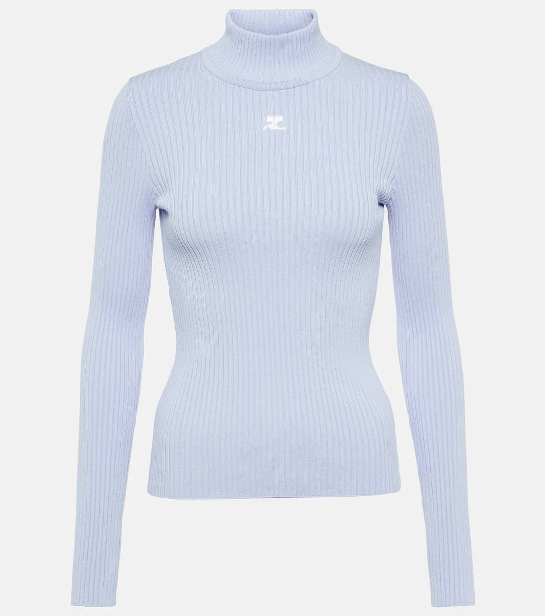 Logo ribbed-knit turtleneck sweater | Courrèges