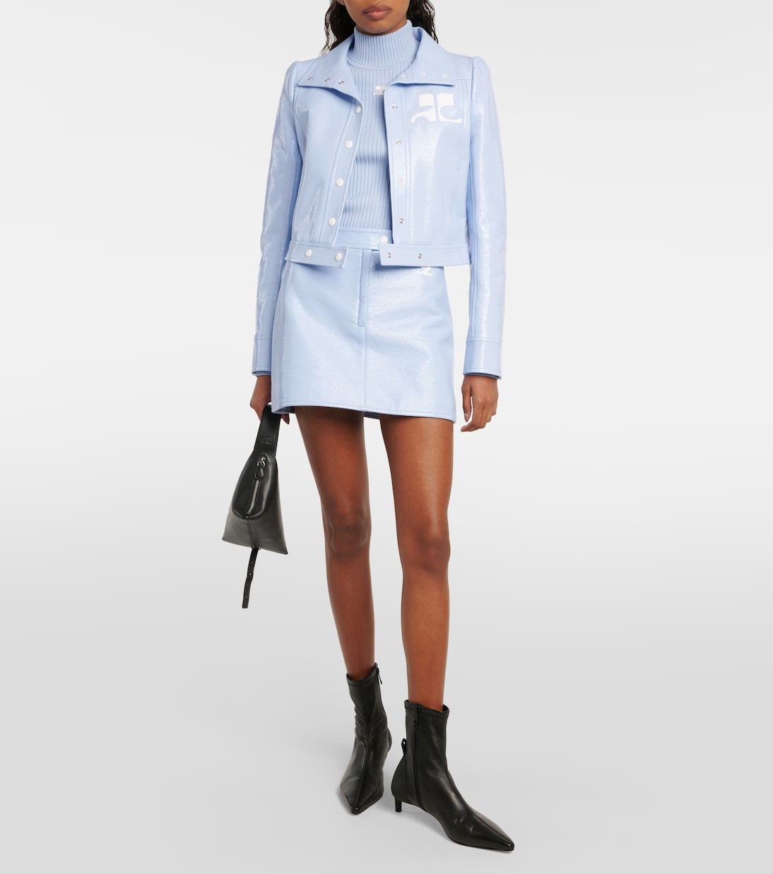 Logo ribbed-knit turtleneck sweater | Courrèges
