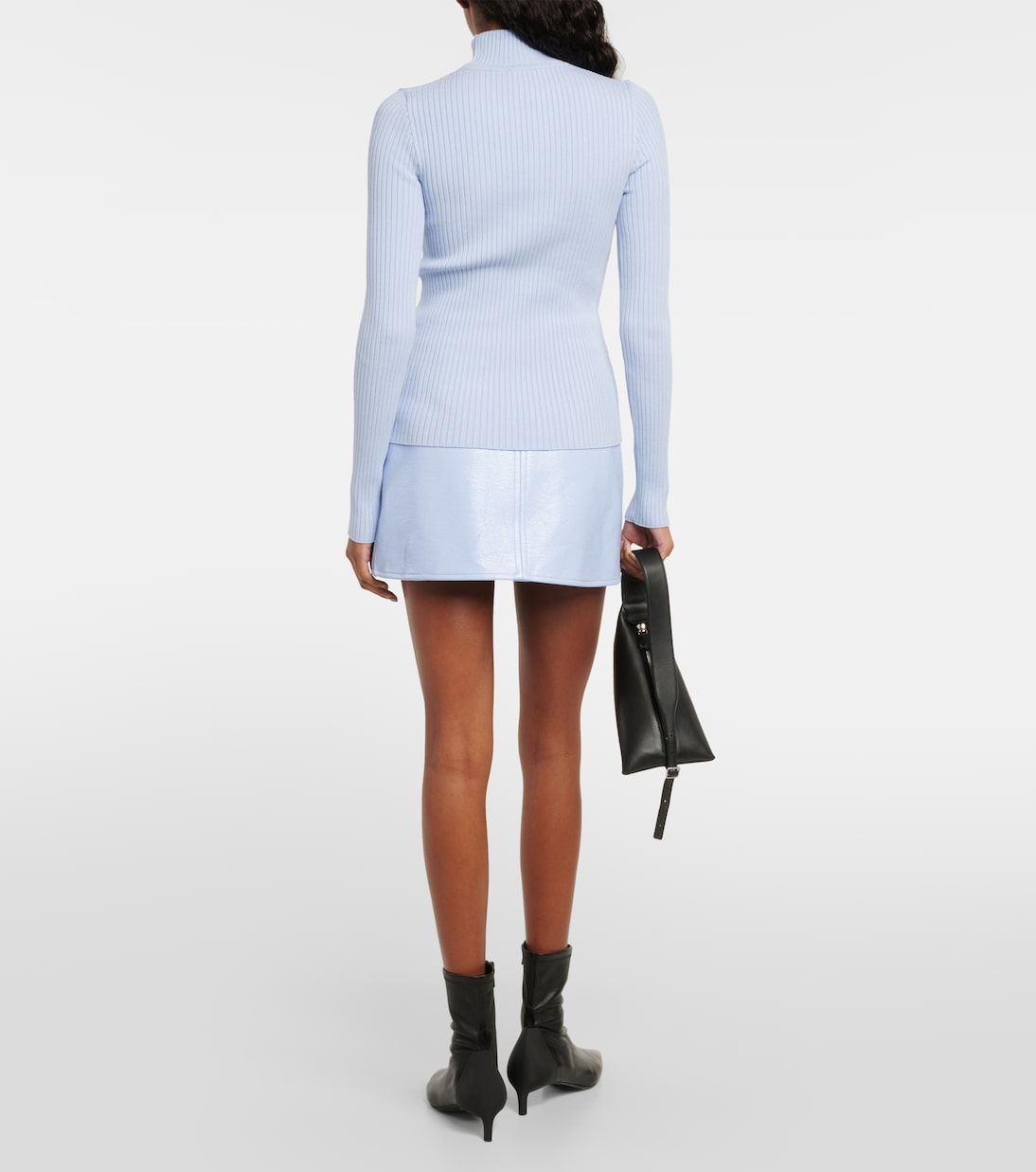 Logo ribbed-knit turtleneck sweater | Courrèges