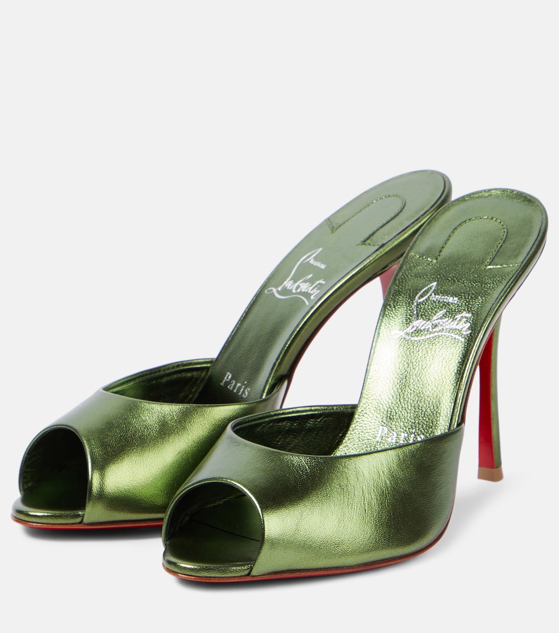 Pantoletten Me Dolly 100 aus Metallic-Leder | Christian Louboutin